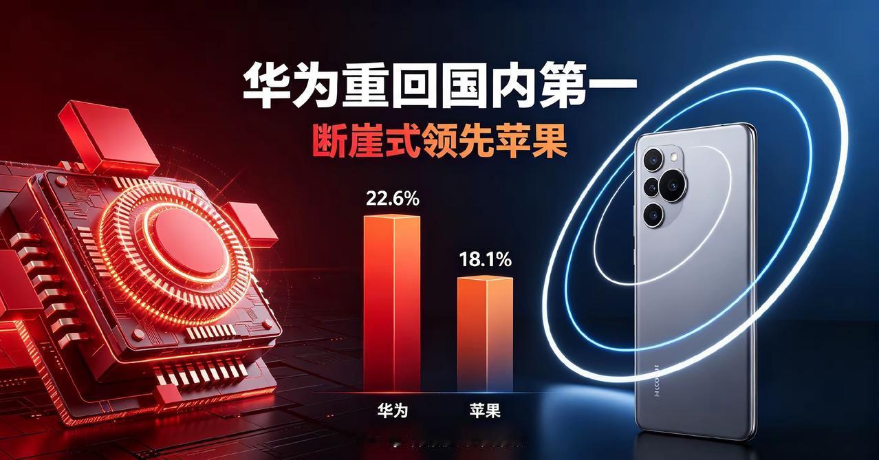 华为重返国内市场第一！以后没苹果啥事了！

高端市场华为Mate90系列硬刚苹果