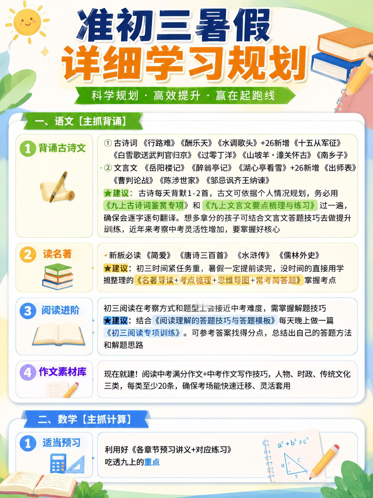 初三时间线，时间紧迫，假如你7月开始努力