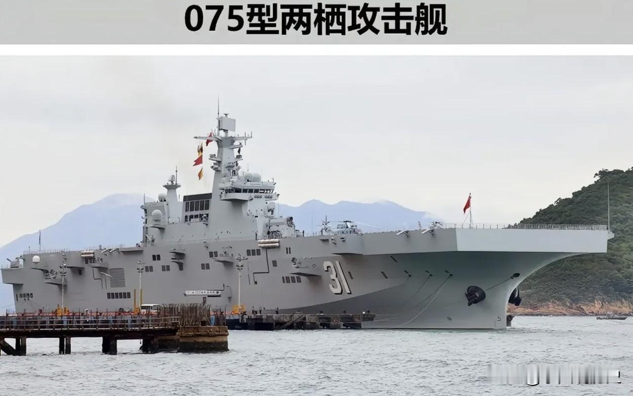 国产075型两栖攻击舰
075型两栖登陆舰是我国海军的大型舰艇，它有机库，能装下