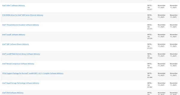 Intel突然公布30個安全漏洞！涵蓋CPU、GPU等產品