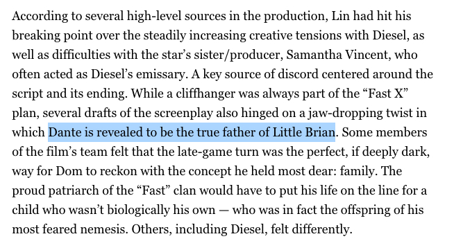根据IndieWire披露的一篇新内幕，在林诣彬离开《速度与激情10》前，好几稿