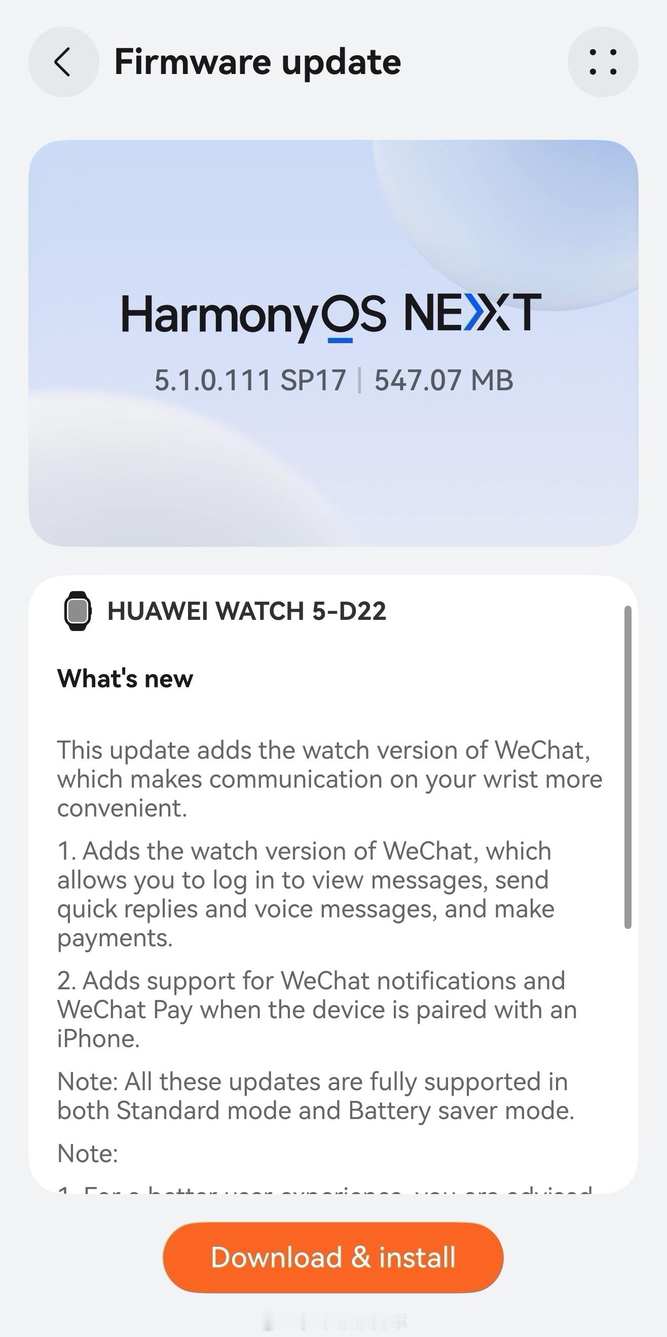 华为鸿蒙系统终于又更新了！可喜的是华为最新手表Watch5终于新增了微信App，