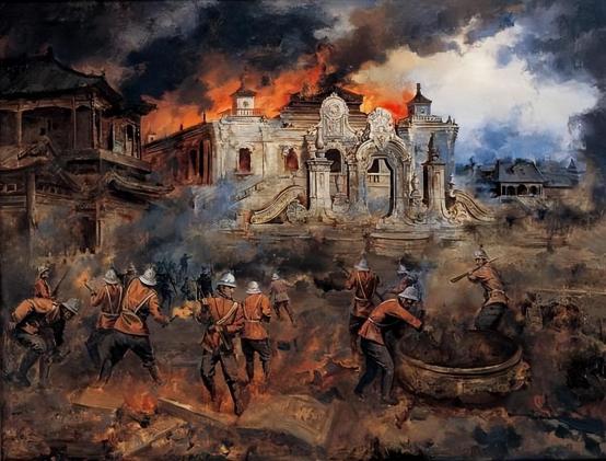 1860年，额尔金在圆明园放了一把火，烧了三天三夜。三年后，他的住所被雷劈中引发