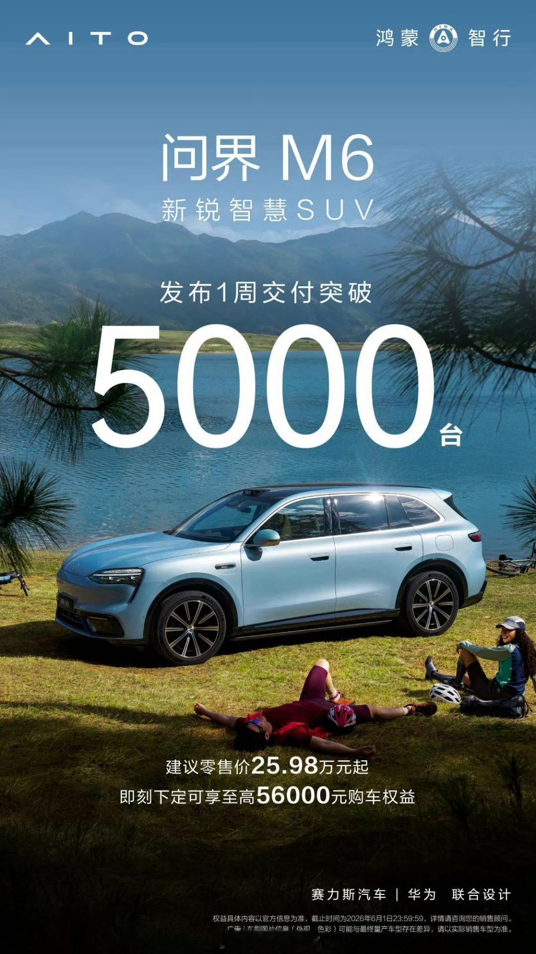 问界M6交付速度刺激购买决策问界 M6 首周交付突破 5000 台。308_IO