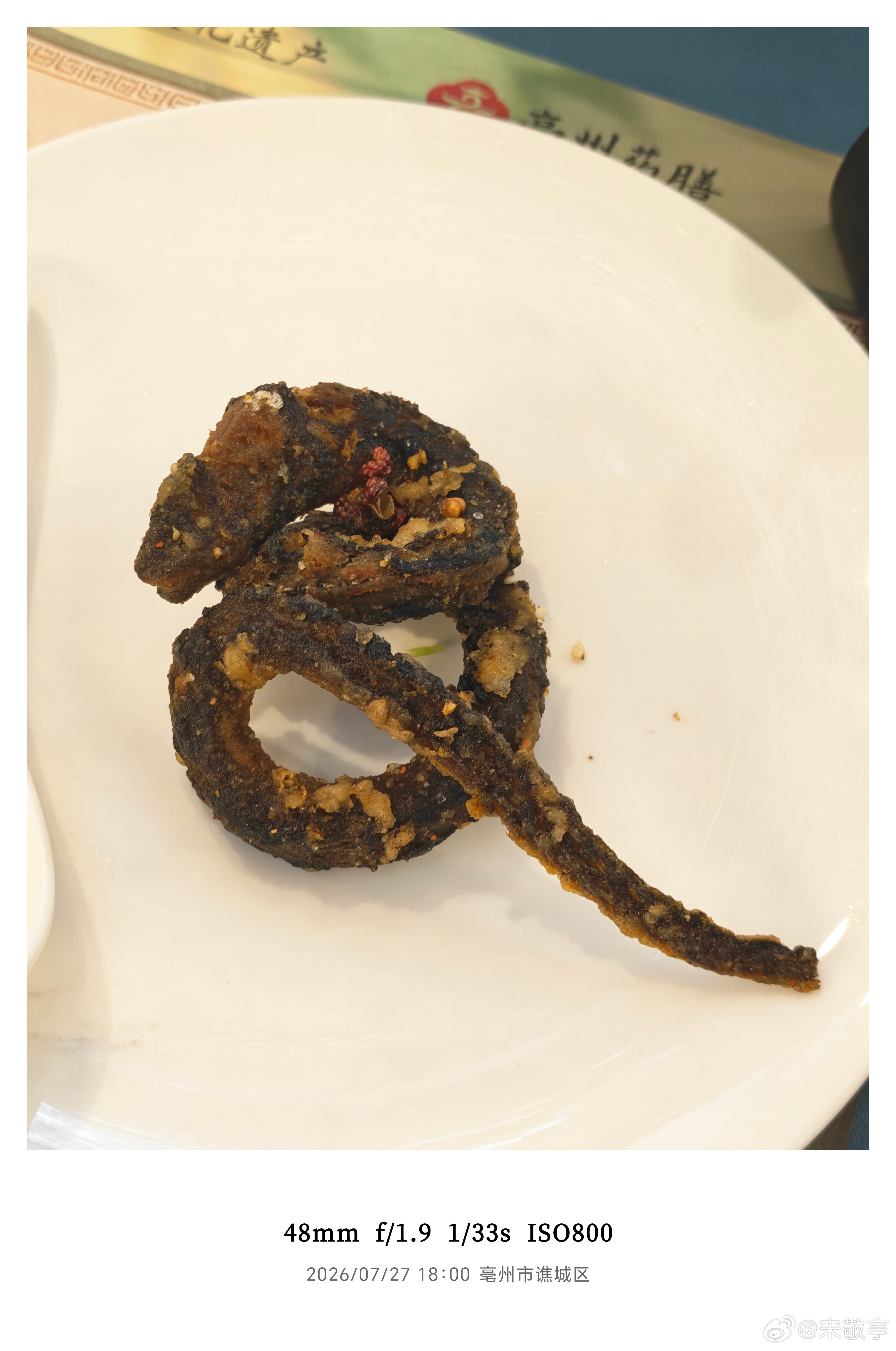 这知了猴味道确实还可以，难怪这么多人捉！亳州药膳餐厅确实别具一番风味～ 亳州·怀