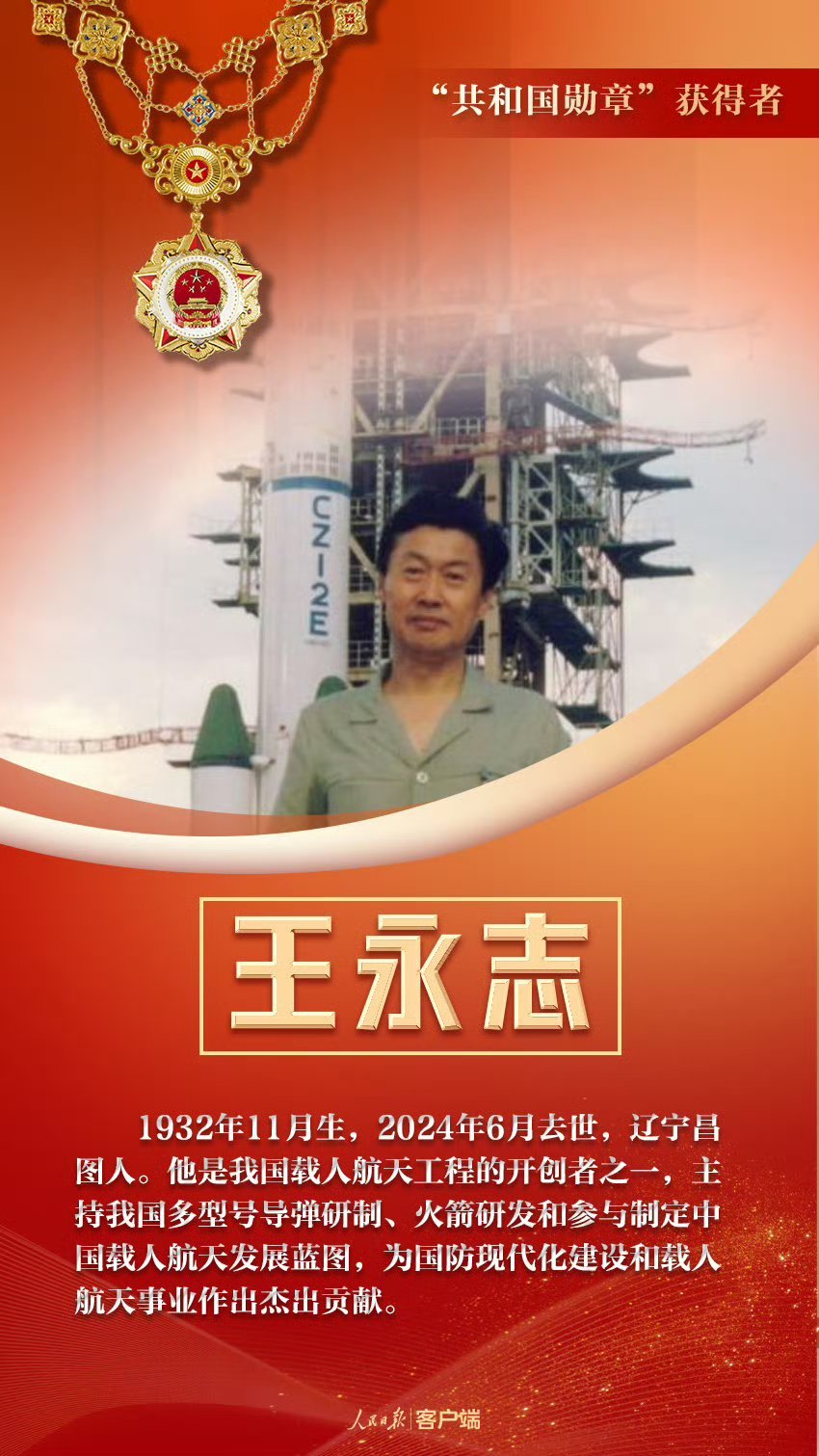【中国载人航天首任总师王永志逝世2周年】“共和国勋章”获得者——中国载人航天工程