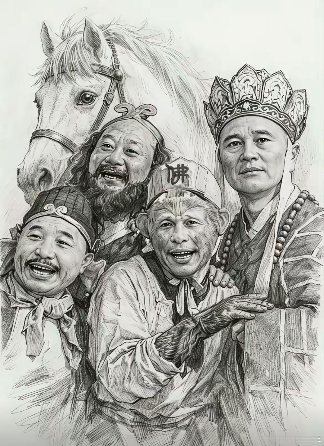 人才啊！[允悲]哪个大仙绘画的这么搞笑？看着每张脸都很熟悉又说不出来呢？把经典的