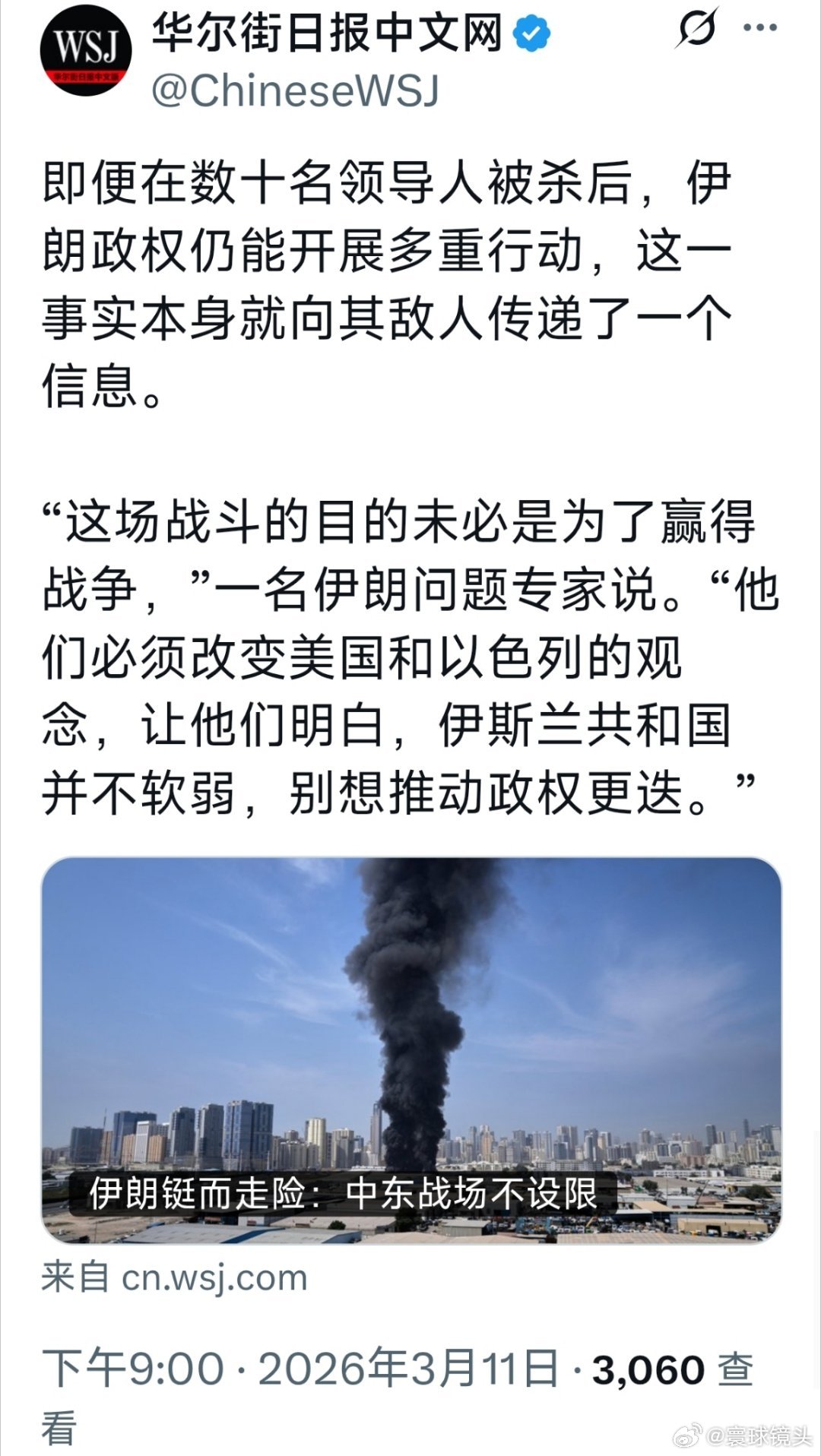 伊朗总统之子称最高领袖平安“这场战斗的目的未必是为了赢得战争。”，一名伊朗问题专