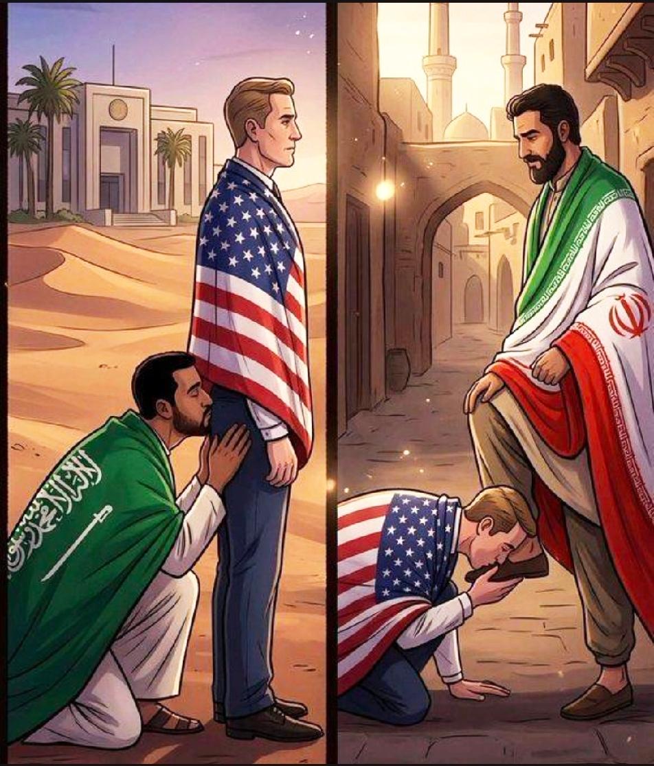 美国和沙特关系，美国和伊朗关系，这张图入木三分。