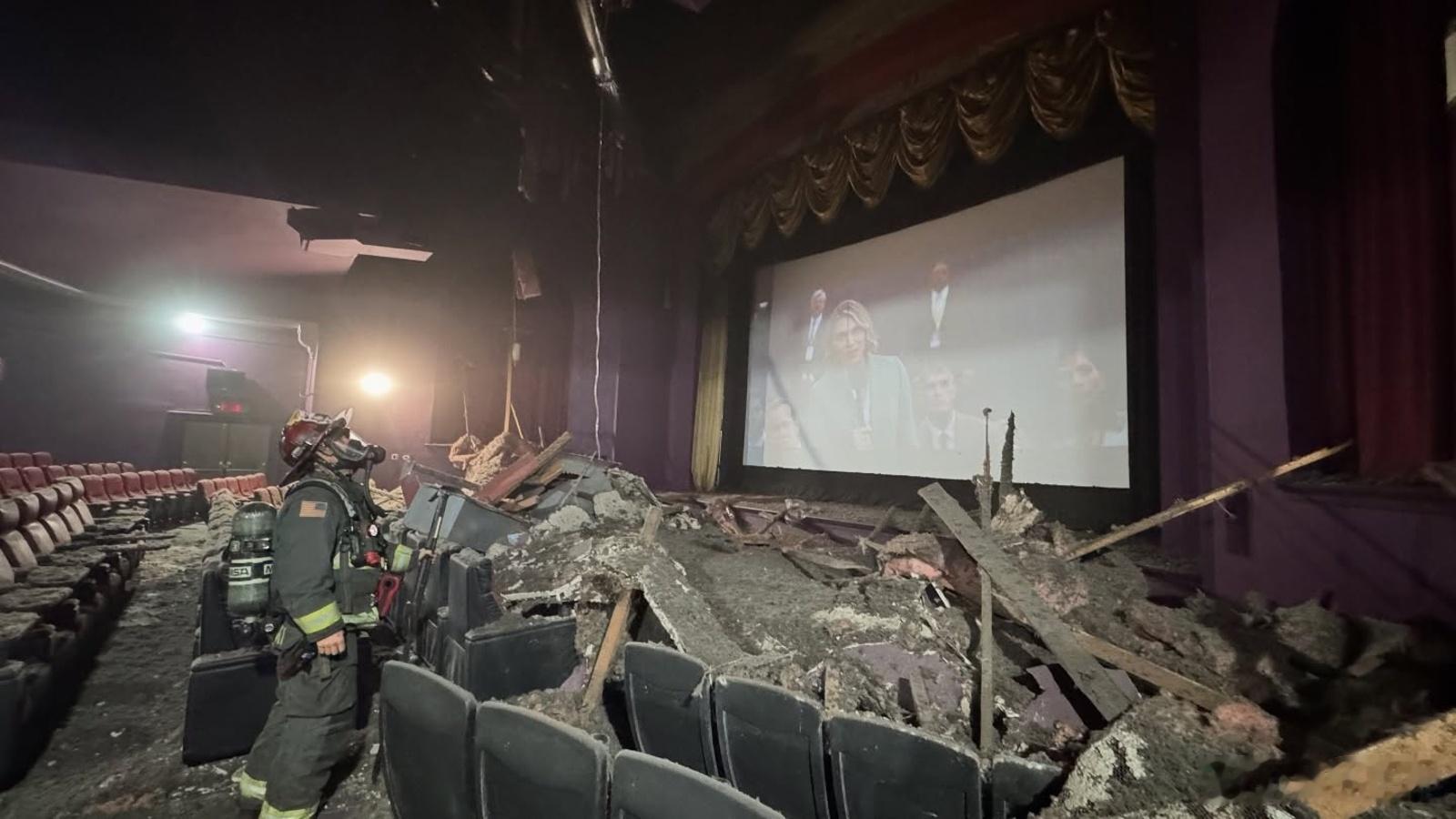 美国华盛顿州一家电影院在放映《美国队长4》时突然天花板塌了。好在当时仅有两个观众