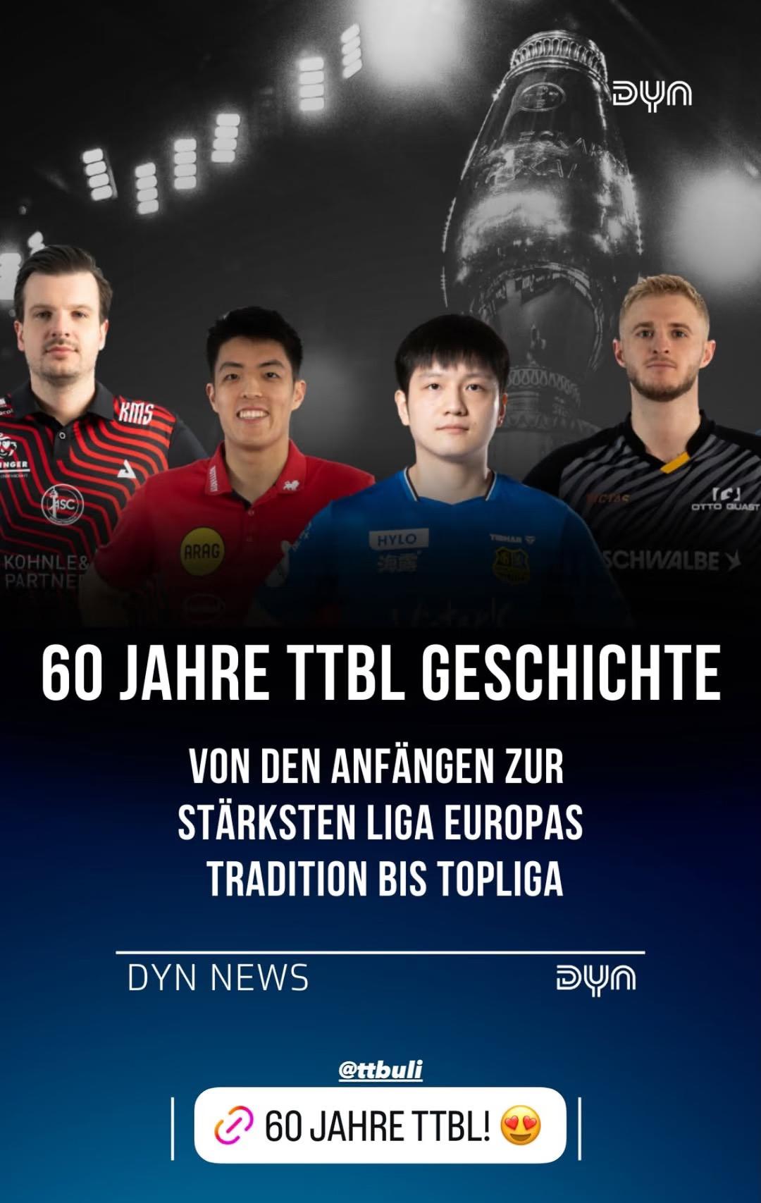 德甲最新60周年宣传海报——樊振东是C位
德甲最新60周年宣传海报，
樊振东，邱