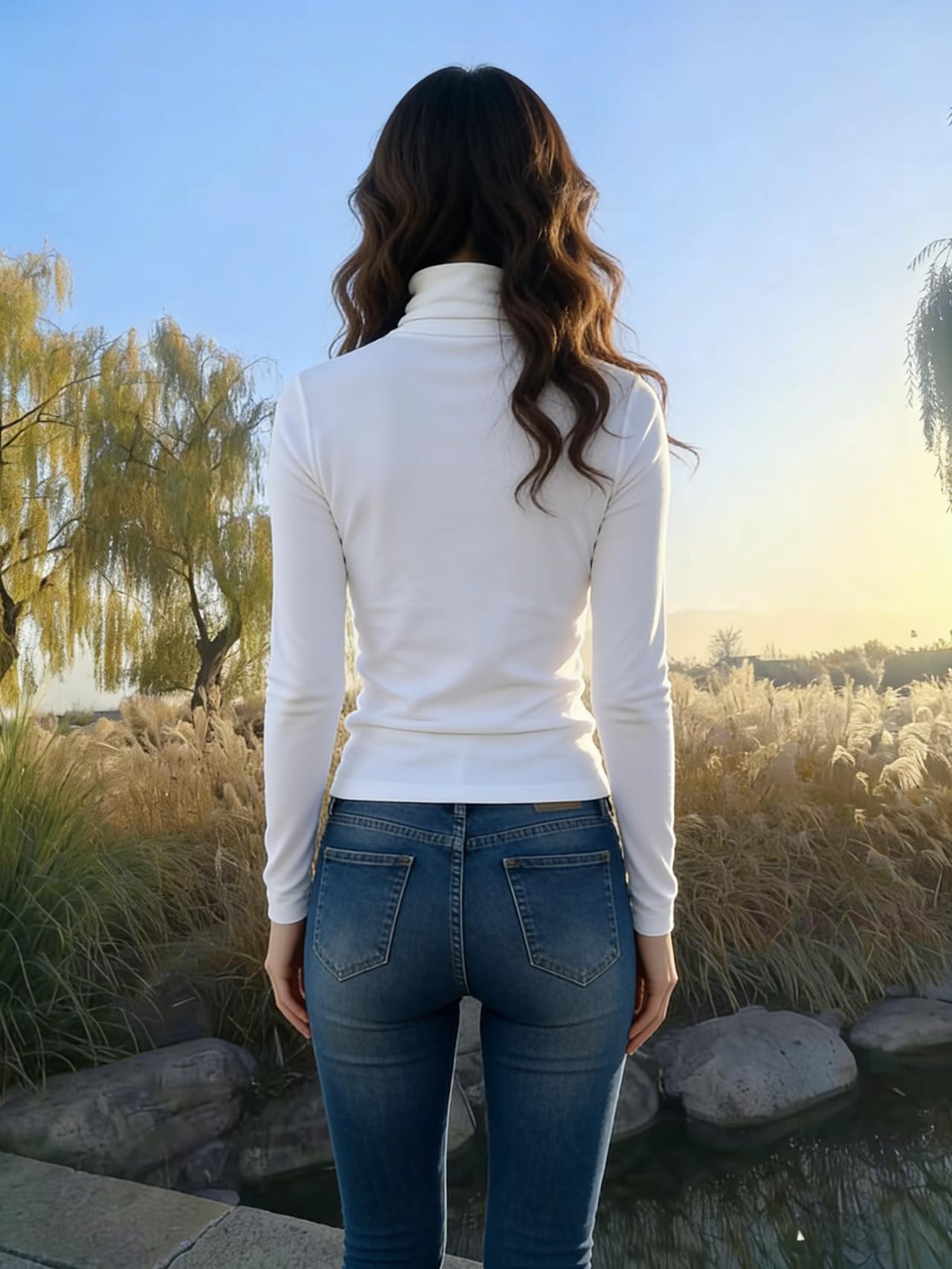 风穿过芦苇的缝隙
把你的影子揉进薄霜
白衫是未沾染的云
垂在牛仔裤的深蓝上
 ～