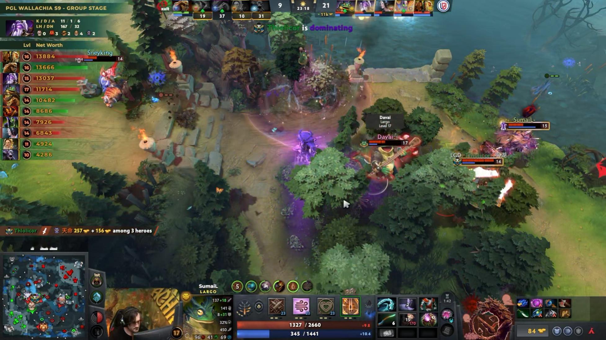 DOTA2 PGL瓦拉几亚第九季瑞士轮小组赛第一轮YB对阵LGD战队BO3决胜局
