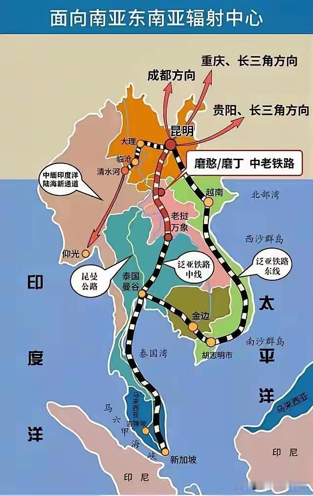 这样看缅甸通道的打通对云南，对西南都至关重要。而云南的发展也是对我国至关重要的一