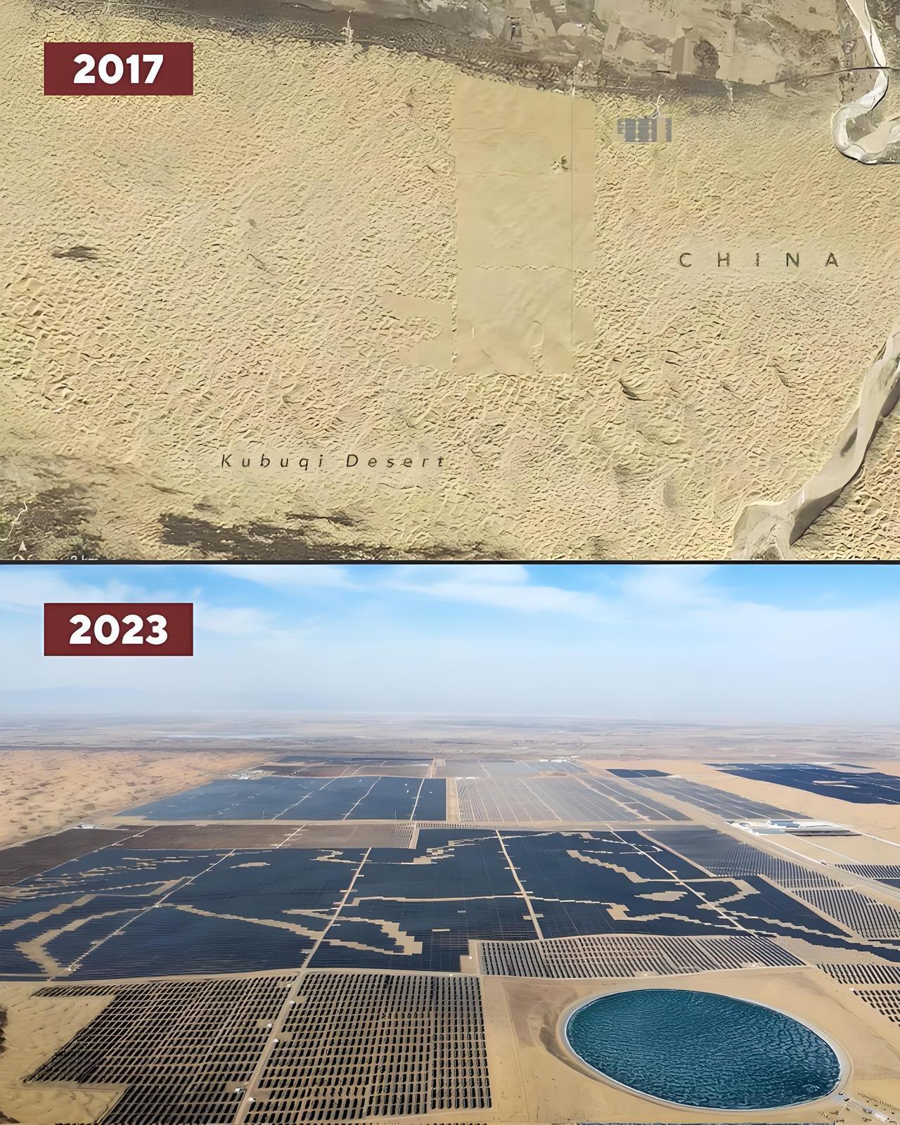 中国在内蒙古建造“太阳能长城”，引发外国网友赞叹：原来特朗普指责中国只倾销自己却