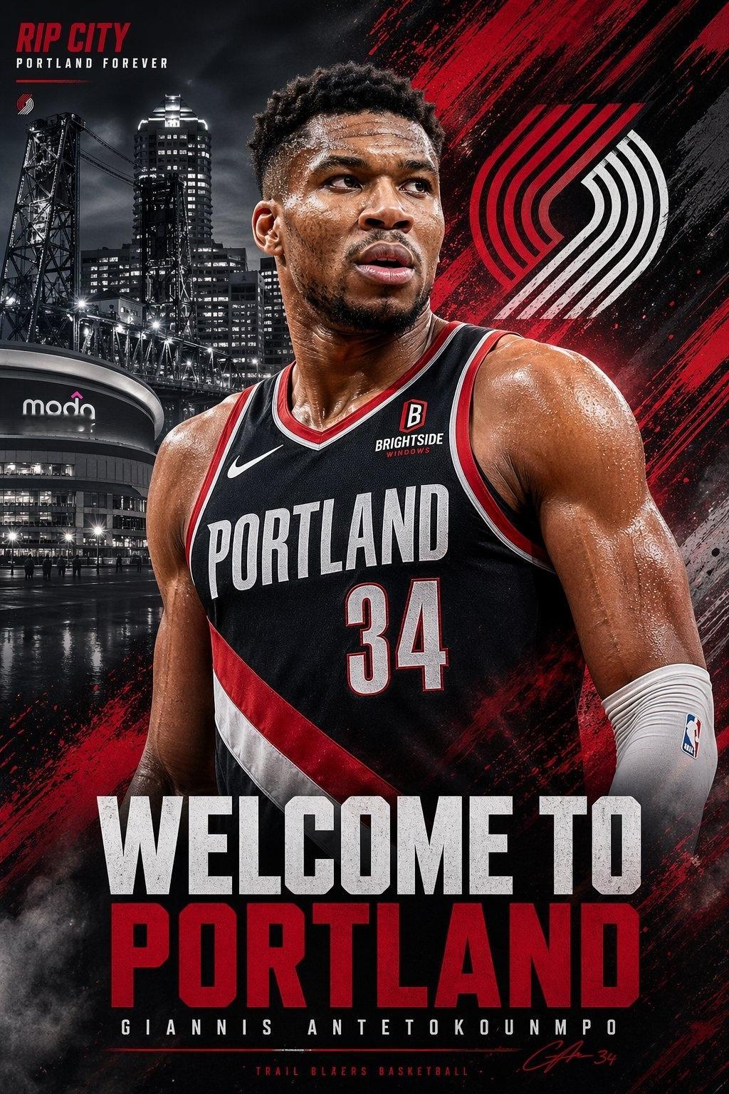 波特兰开拓者 梦一个字母哥加盟开拓者，和利拉德在波特兰重聚nba季后赛