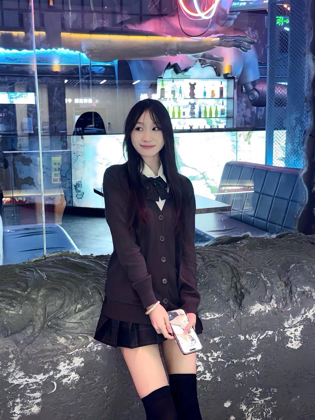 美女 jk穿搭 可爱甜妹 学院风穿搭 长腿女神