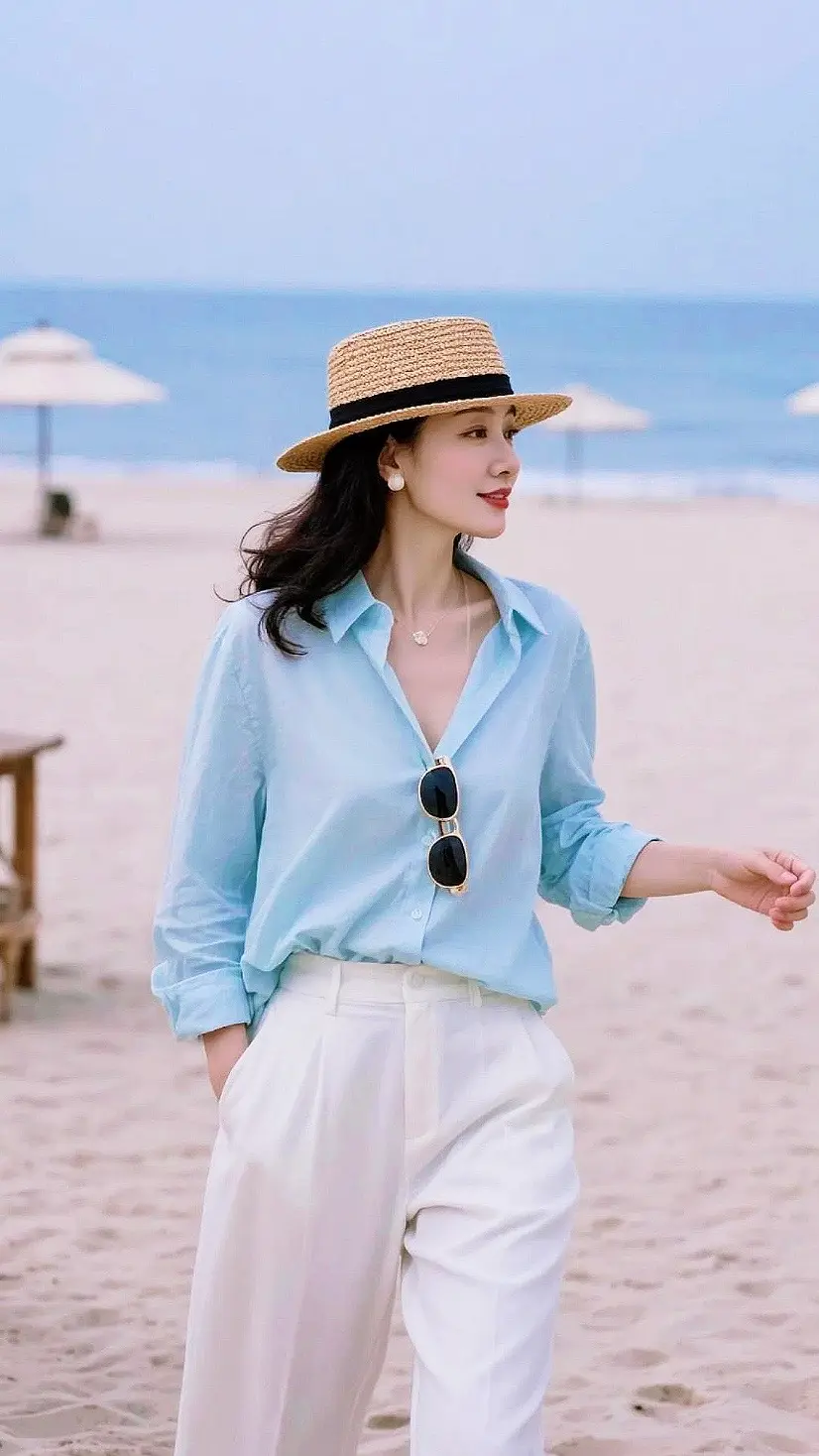 AI海滨优雅写真 ai创作 广告分成伙伴计划玩法达人