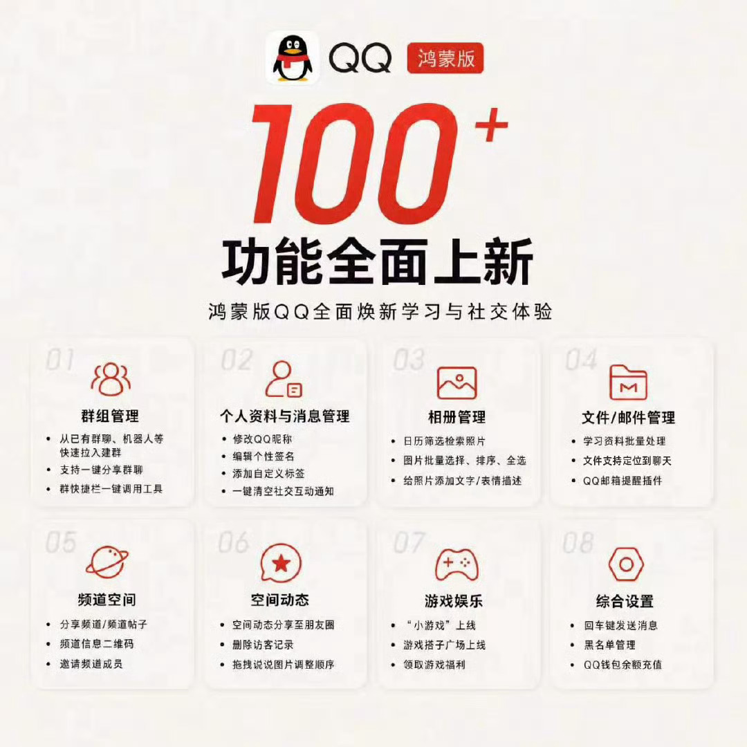 近期鸿蒙版QQ的大升级先尽可能满足2026年新入学大学生的学习生活体验争取未来一