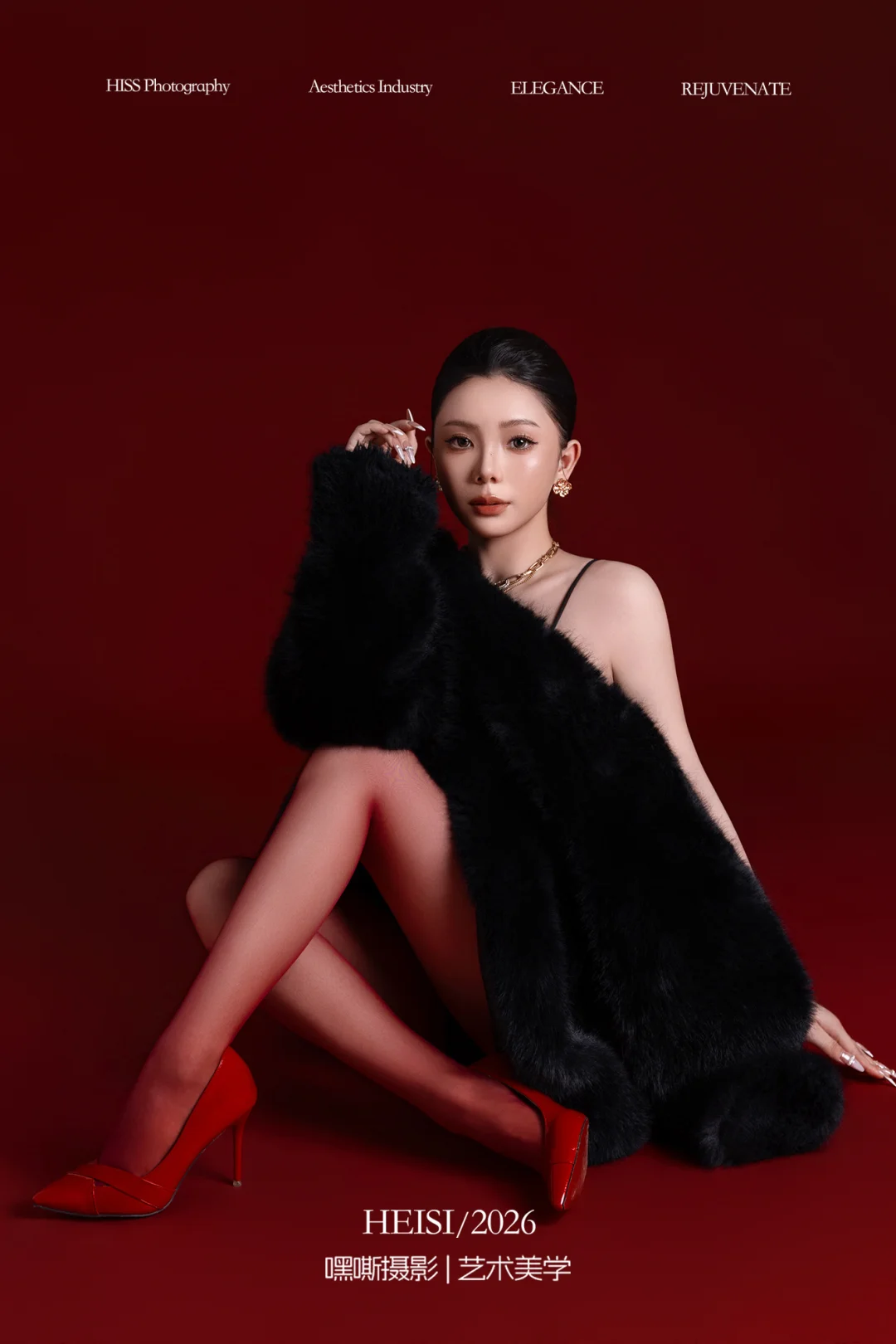 高级感拉满的红色写真，真的太好看了