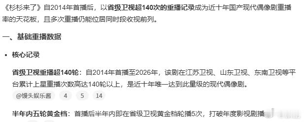 杉杉来了重播率杉杉来了下沉市场杉杉来了重播率，杉杉来了下沉市场，收视率，上星重播