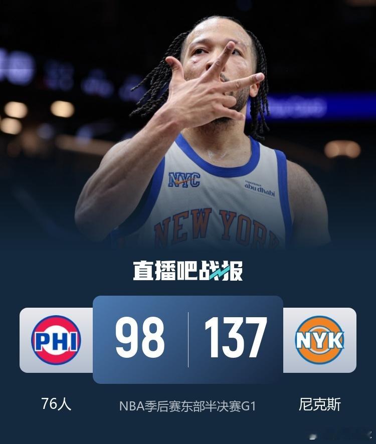 NBA季后赛东部半决赛尼克斯主场对阵费城76，上半场，双方开场势均力敌，比分交替