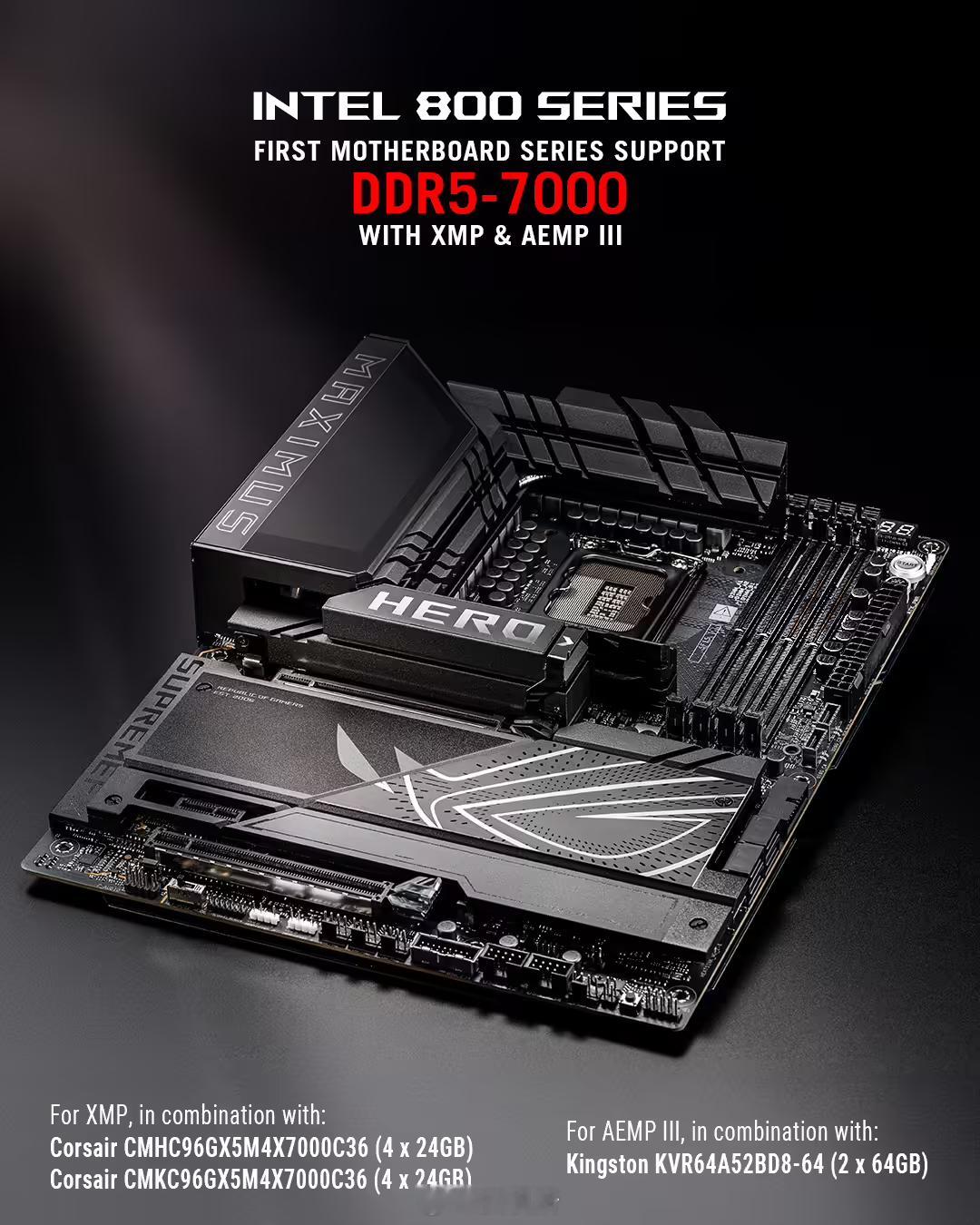 华硕 ROG 宣布率先支持 4x24GB DDR5 7000MT/s  的内存条