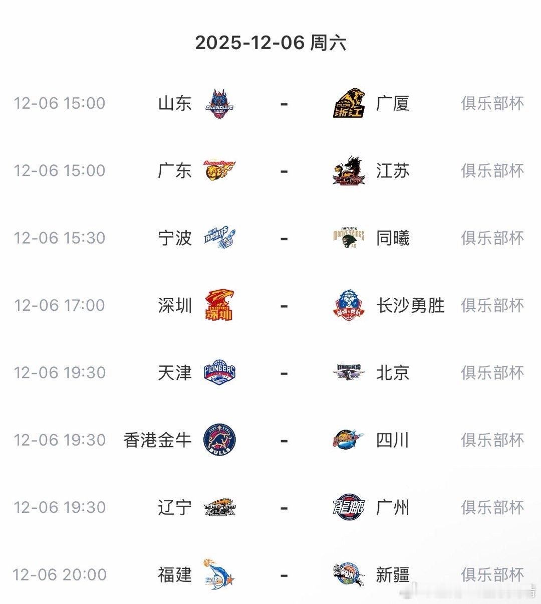 辽宁男篮cba俱乐部杯赛 淘汰赛赛程已出。明日晚19:30辽宁VS广州 