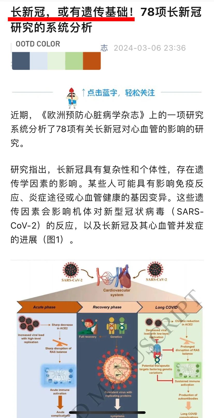 最新研究‼️长新冠或有遗传基础