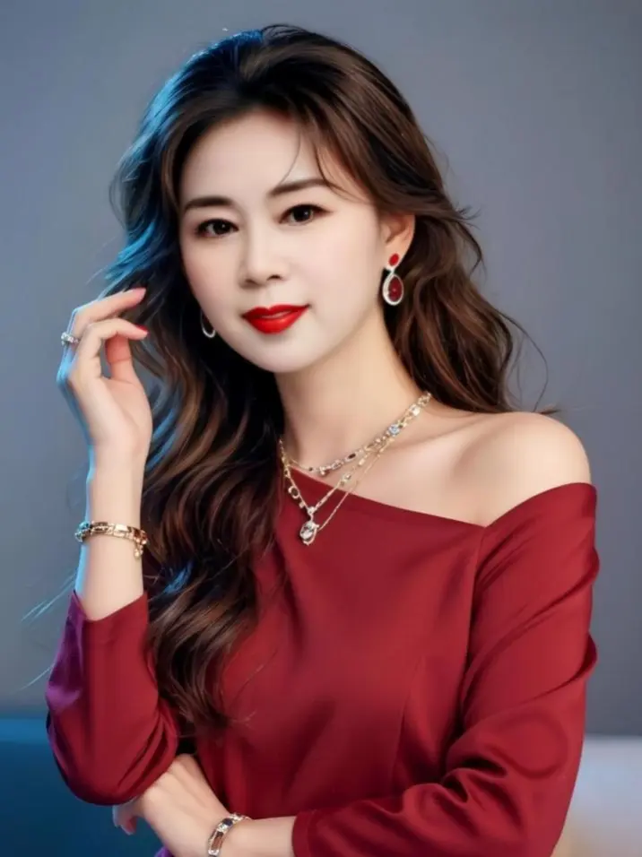 AI酒红氛围感写真 ai创作