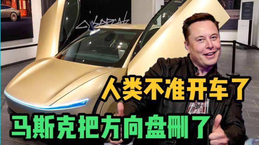 马斯克把方向盘删了Cybercab量产版直接取消方向盘和踏板，纯视觉FSD敢这么