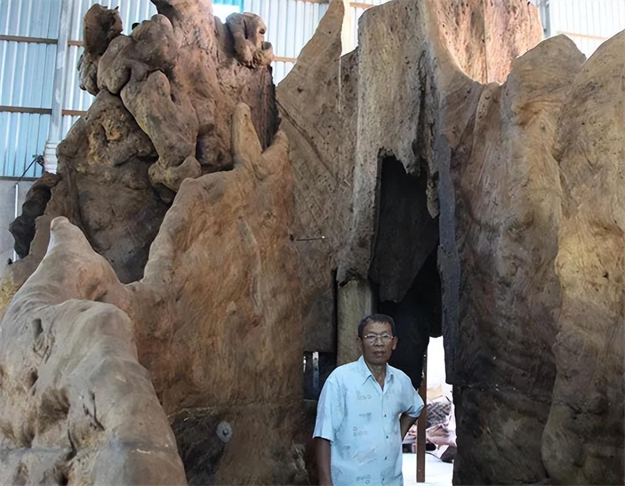 2014年，越南一男子花一万元买下30吨腐烂老树根，刻成一屋子根雕，有人出价10