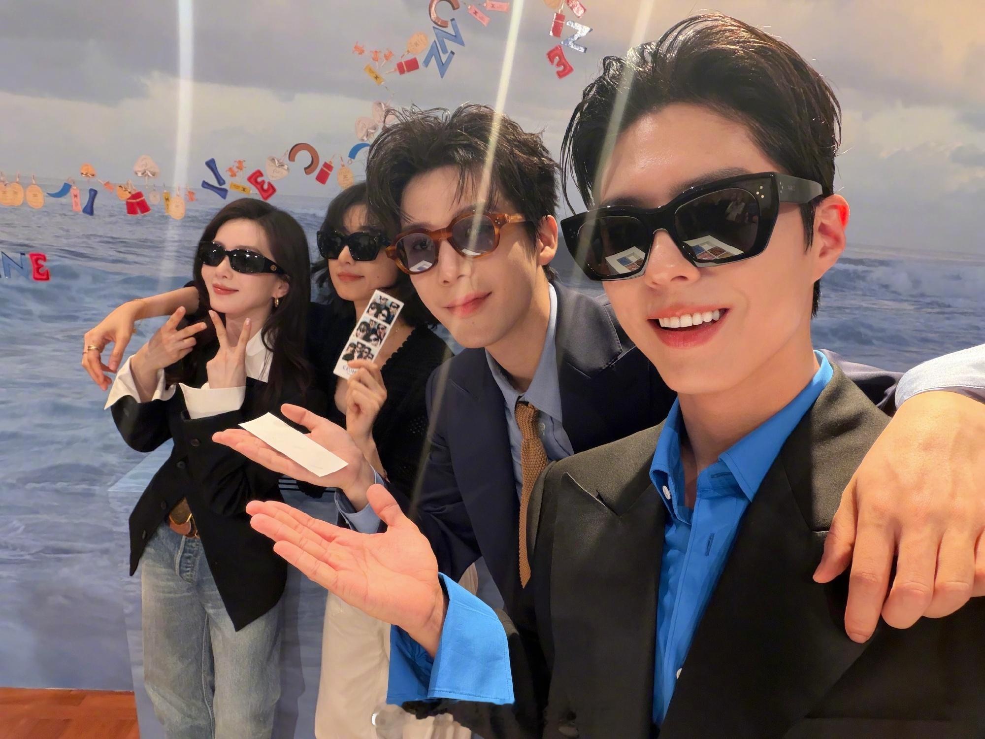 好养眼的组合朴宝剑拍的刘诗诗王安宇孙千朴宝剑晒与刘诗诗王安宇孙千合照