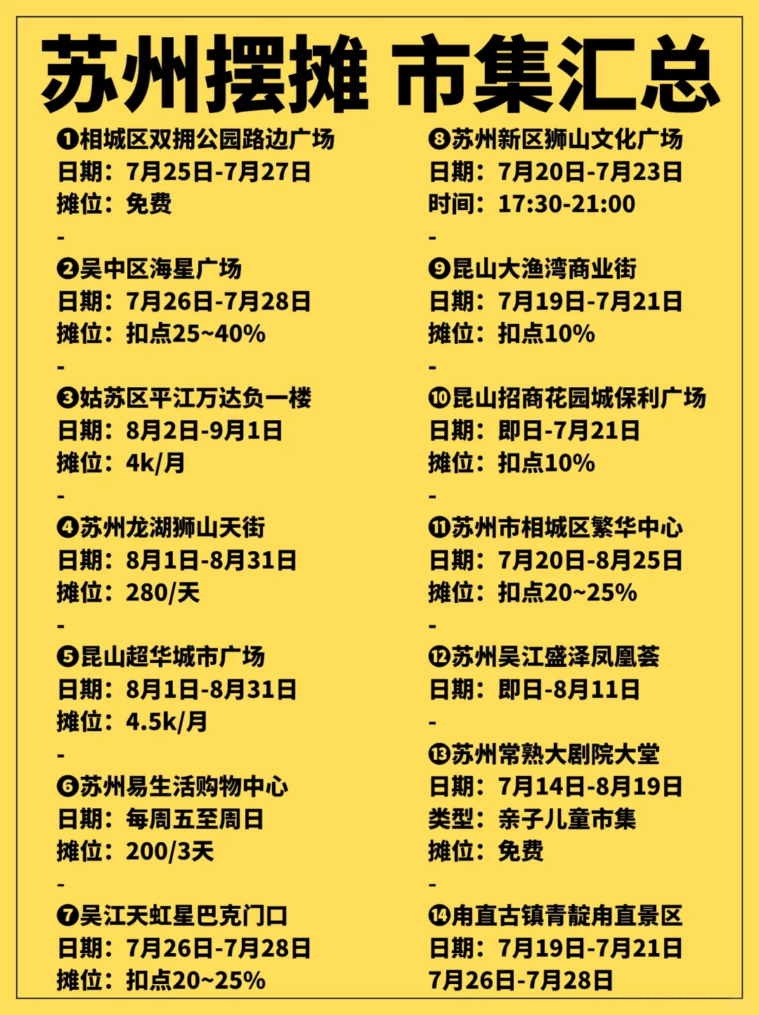 14个市集！苏州摆摊，强烈建议收藏🔥