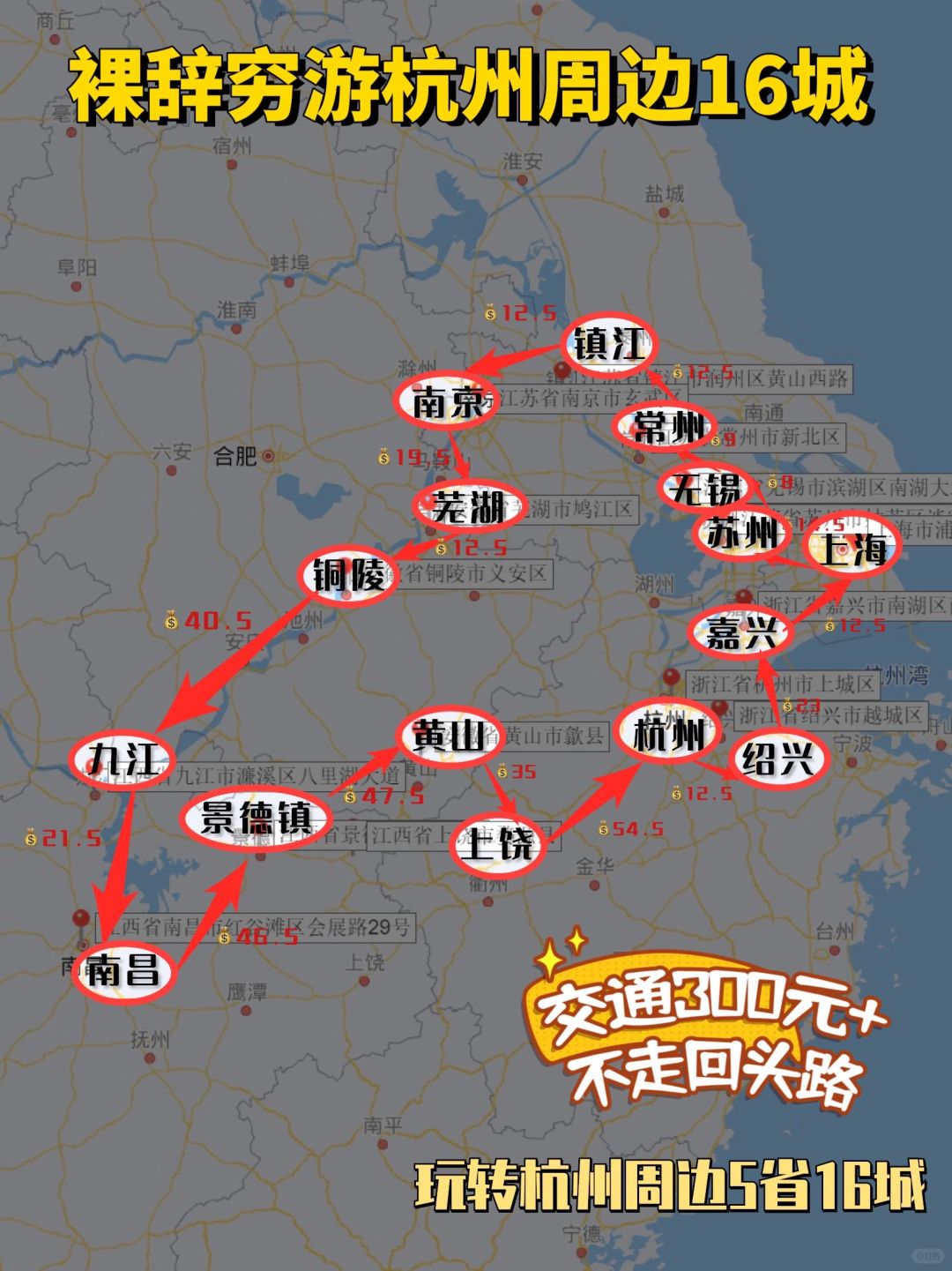 2024年车费300+💰穷游杭州周边5省16城