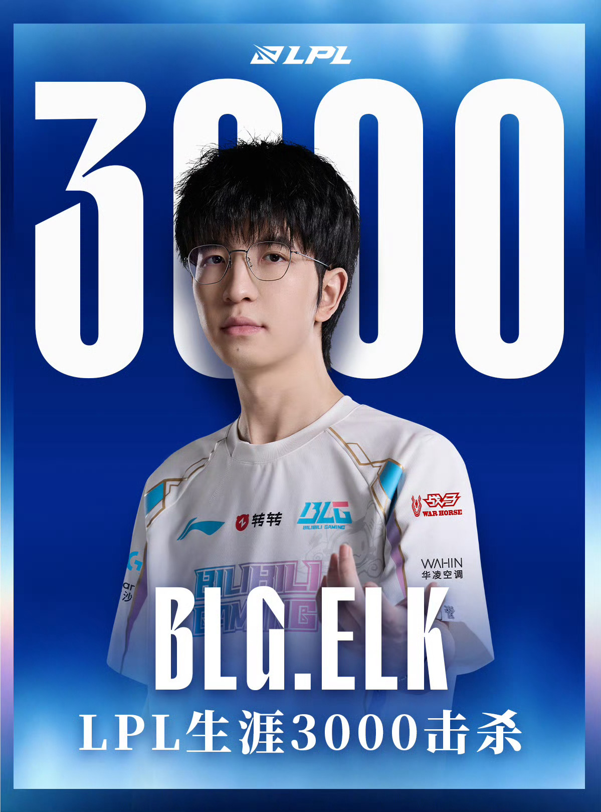 【里程碑：Elk达成LPL3000击杀成就】Elk3000击杀在今日TES对战B