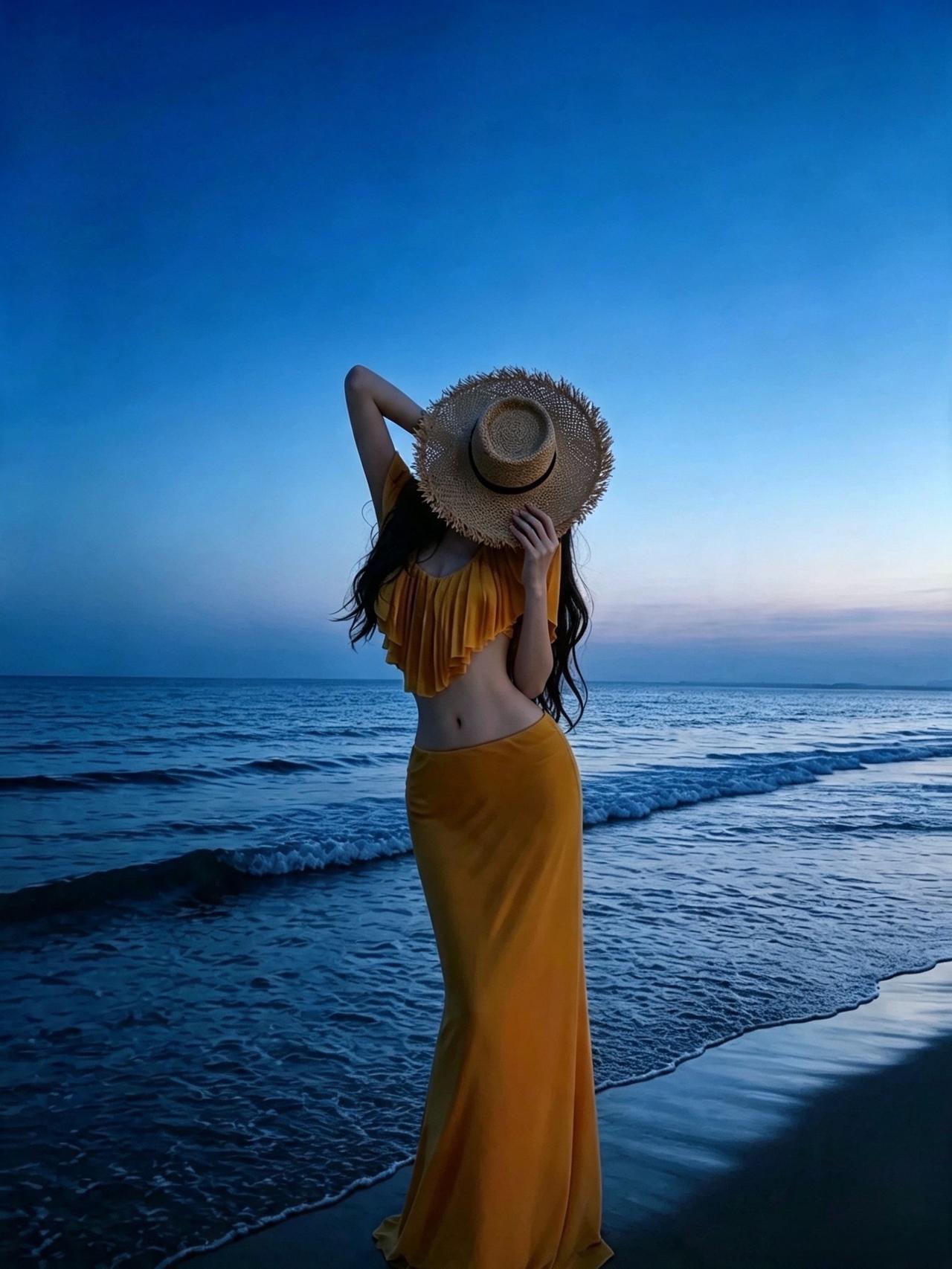 夏日海边氛围感 夏日海边有多出片 黄裙与海之约 海边高级感大片 海边度假穿搭