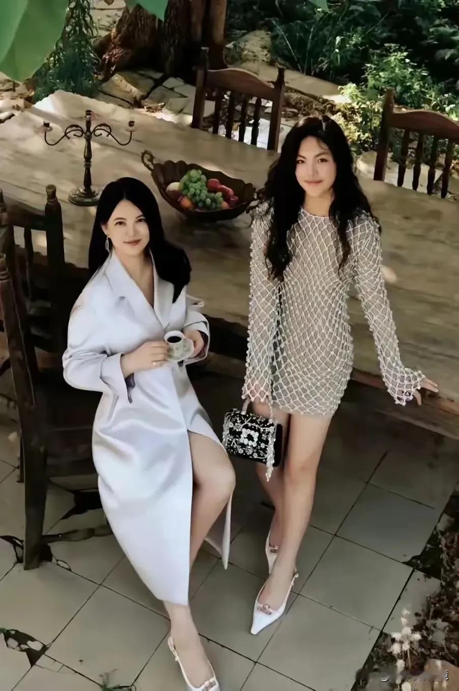 这母女俩虽然是中国人，但是从表面上看，已经具备欧洲贵族的风范了。
这也许是她们长