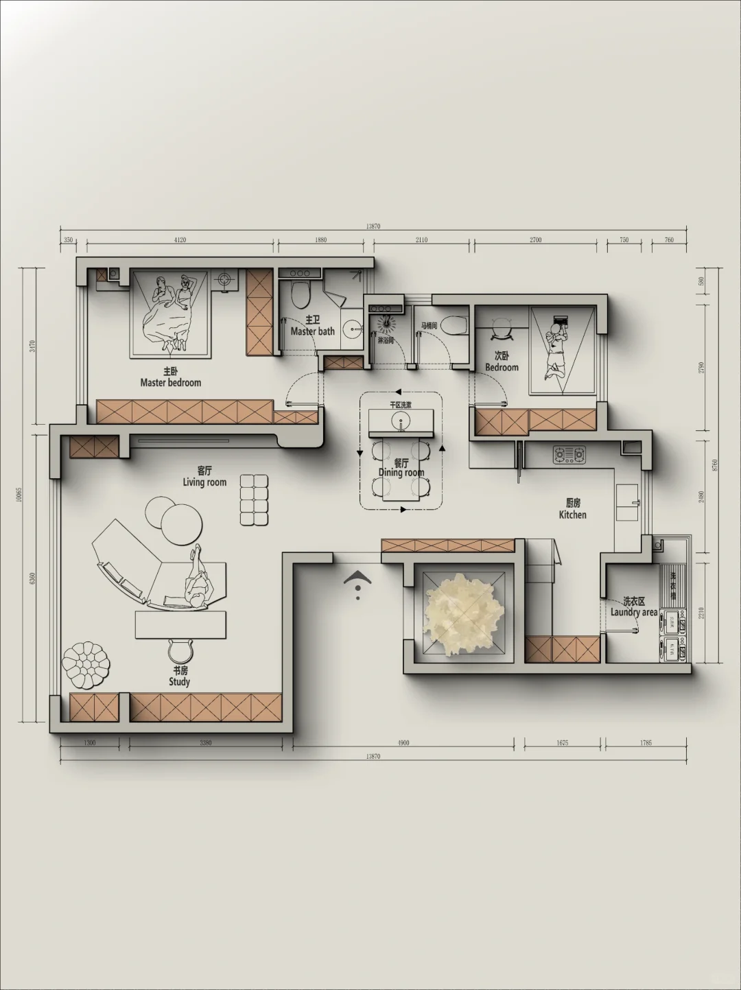 🍁户型改造丨94m²这个算不算四叶草户型