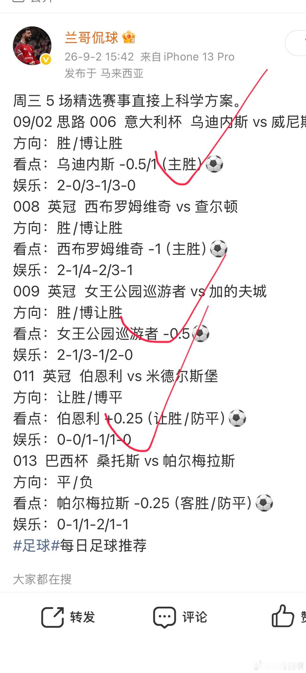 赛事复盘：昨晚5中3 ​​​