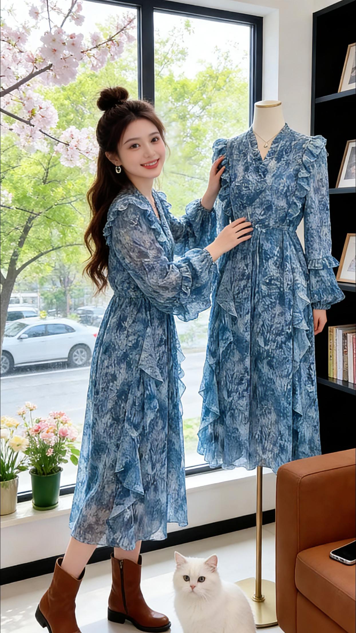 Danny的早春衣橱里，藏着一条会发光的碎花裙。试衣间里和模特比美，油菜花田中自