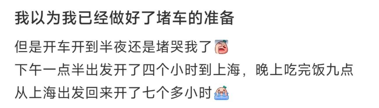 我以为我已经做好了堵车的准备 ​​​
