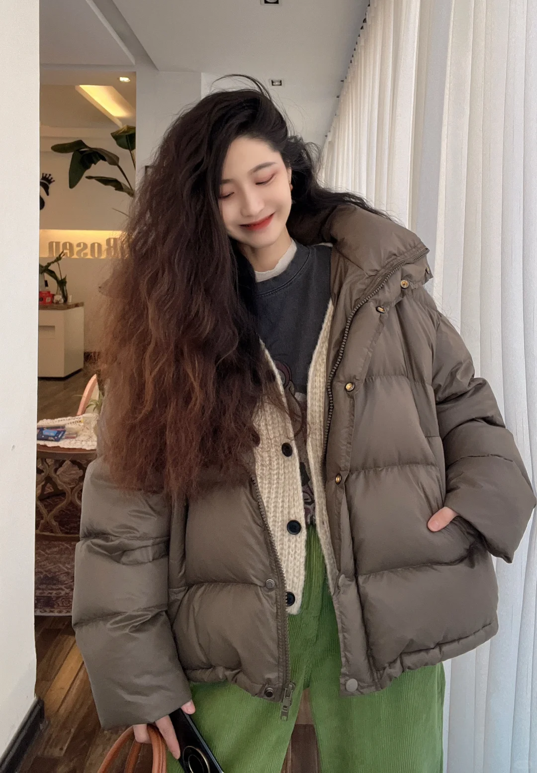 冬季皮草氛围感搭配/羽绒服保暖显瘦同频集