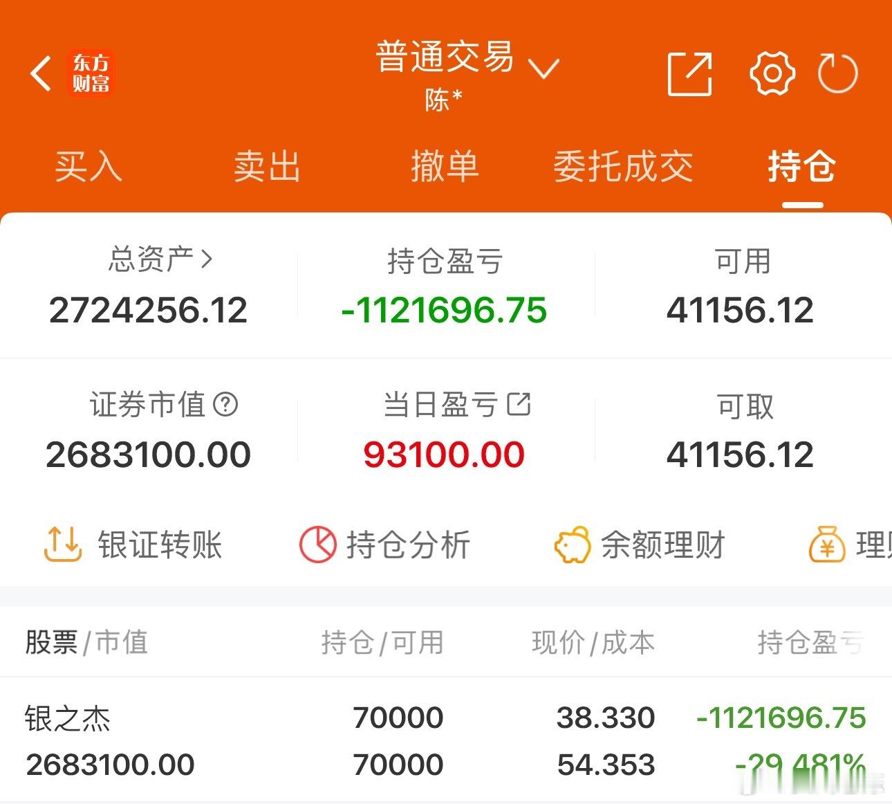 50w实盘挑战一年做到300w（第246天）总资产：272.4万收益：+9310