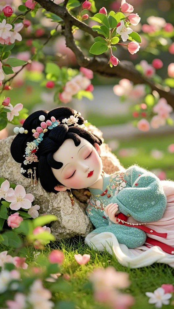 即梦AI 治愈系 q版人物 红楼梦
毛毡画