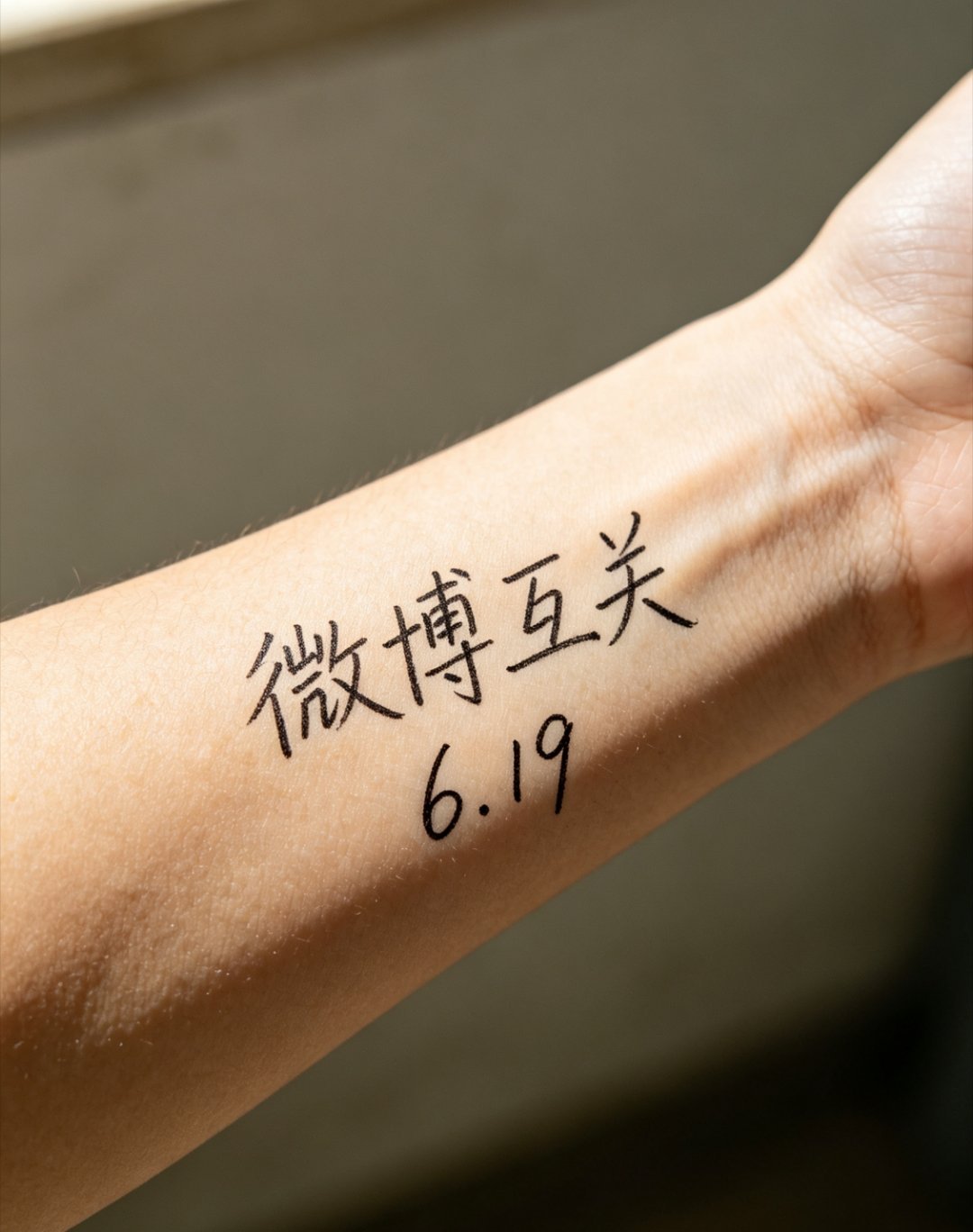 把你们名字纹手臂 