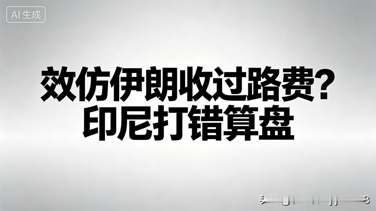 太离谱！印尼财长公然放话，要效仿伊朗对马六甲海峡船只收通行费，算盘打得不要太精！