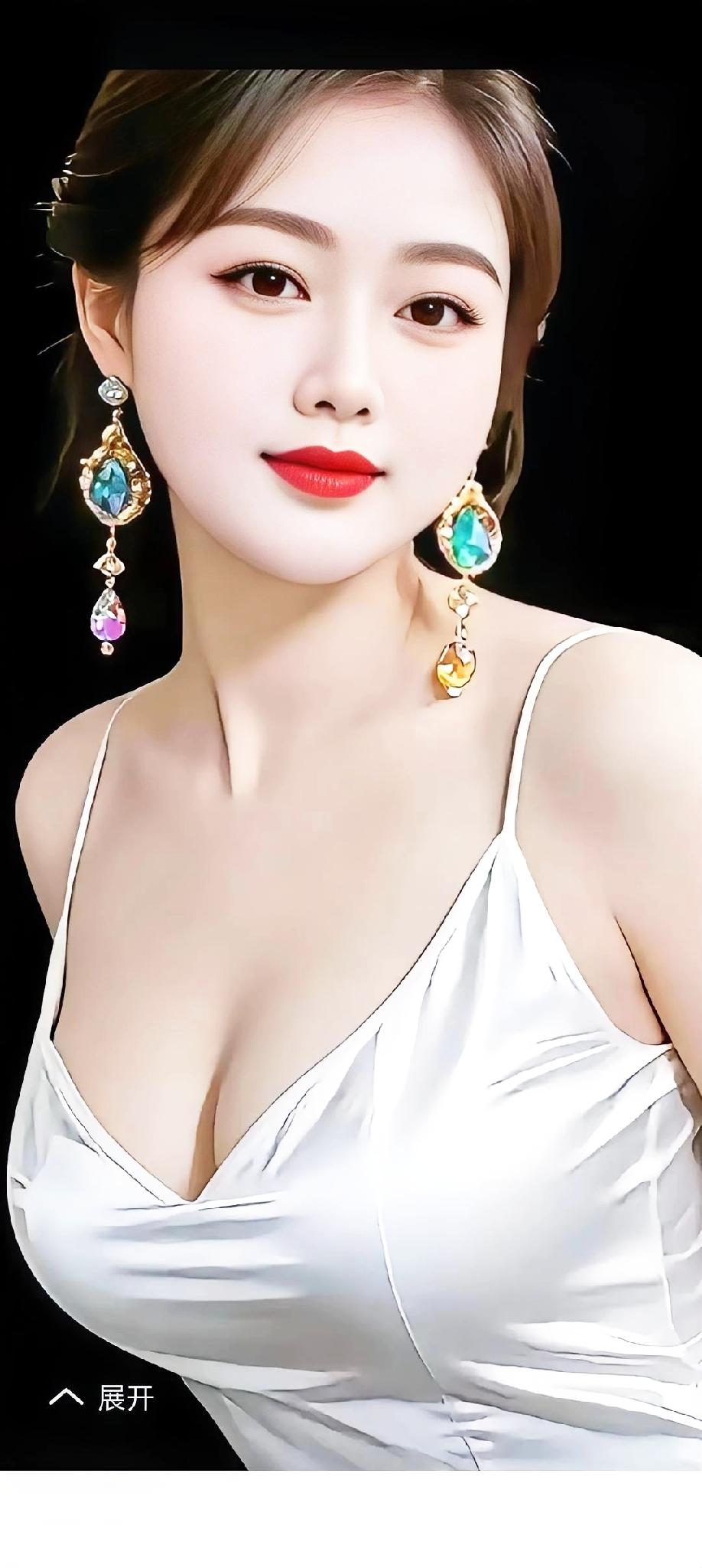 优雅白裙，闪耀耳饰，尽显迷人魅力！💎✨