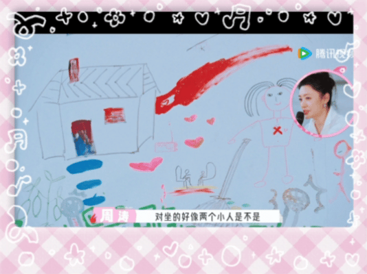 贺峻霖的画都是抽象火柴人画风画面里几根火柴人线条居然拼出贺峻霖的名字，画风辨识度