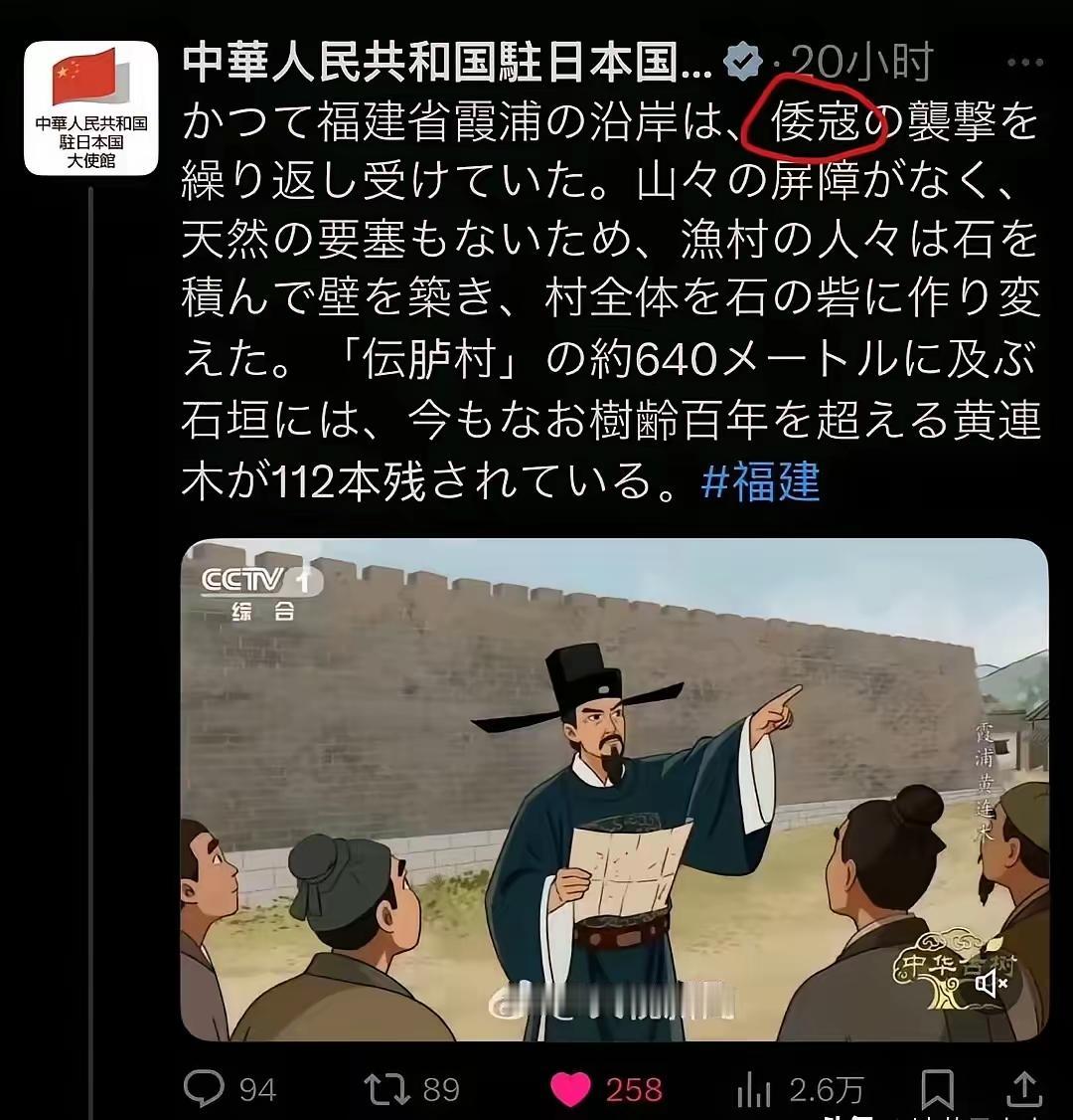 一堆日文，确实看不懂。但是，其中里面有两个字，相当的醒目，那就是“倭寇”。那是历